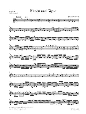 Pachelbel - Canon and Gigue - String Ensemble- Violin 2 Part