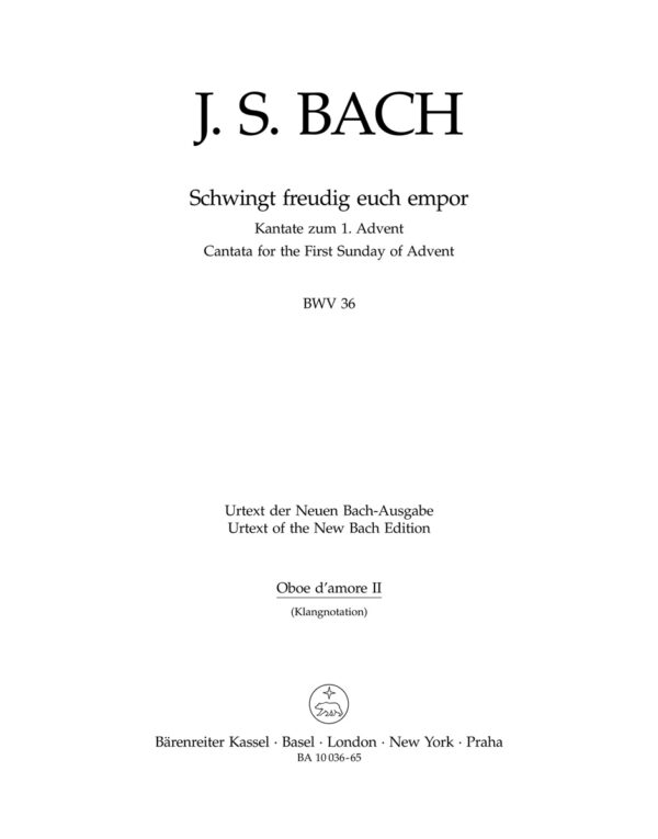 Cantata BWV 36 Schwingt Freudig Euch Empor