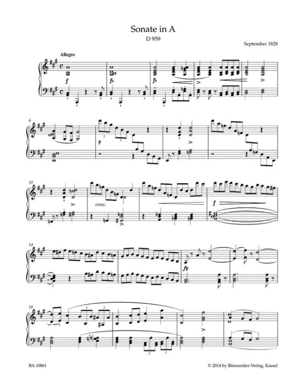 Sonata In A Major D 959