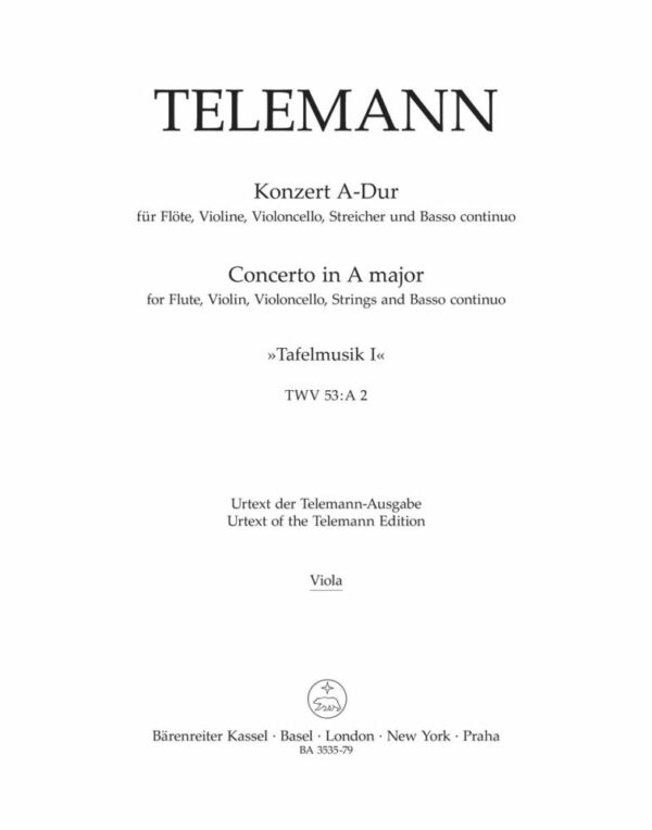 Konzert in A-Dur - Concerto In A Major TWV 53