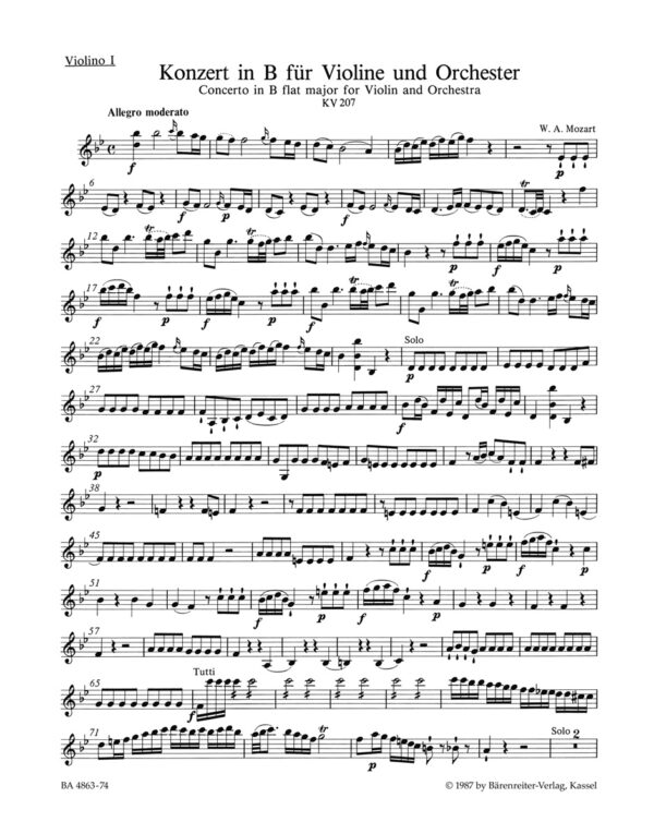 Violin Concerto No.1 in B-flat major K.207