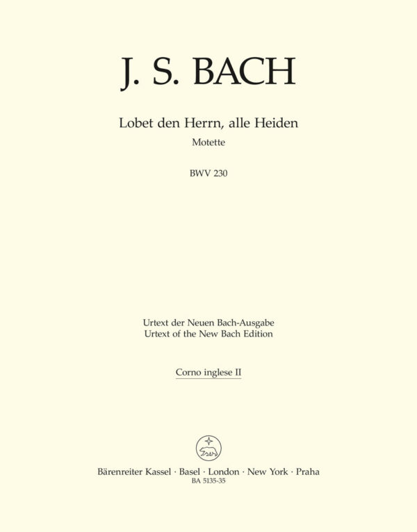 Motet No.6 Lobet Den Herrn, Alle Heiden BWV 230 (Cor anglais II)
