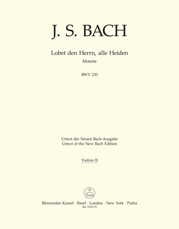 Motet No.6 Lobet Den Herrn, Alle Heiden BWV 230 (Violin II)