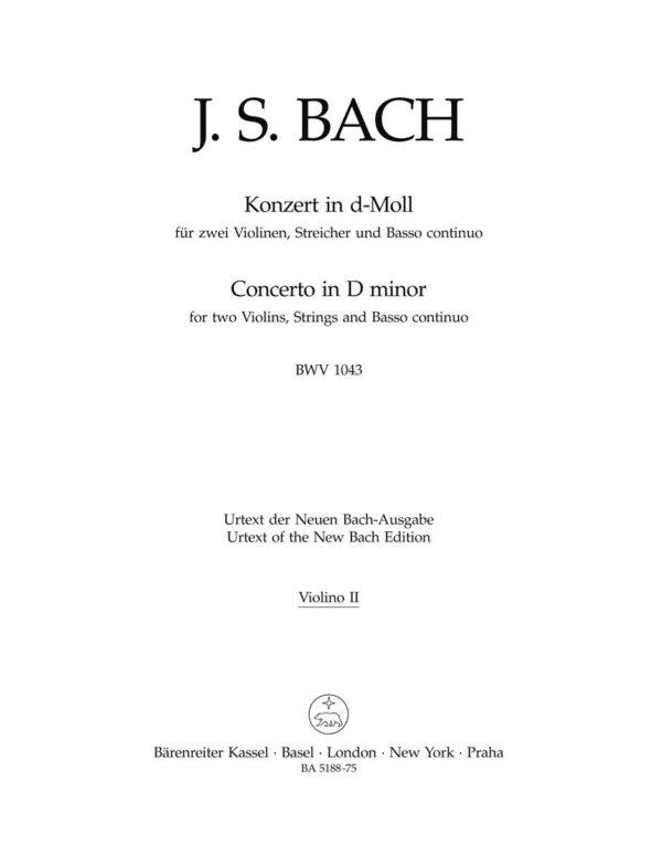 Double Concerto For Two Violins In D Minor