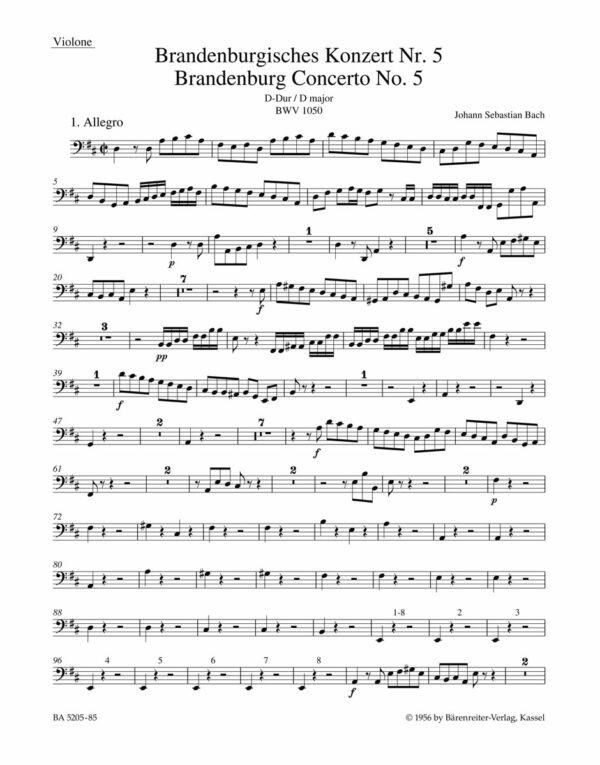 Brandenburg Concerto No.5 In D Major BWV 1050