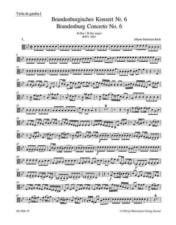 Brandenburg Concerto No.6 In B-Flat BWV 1051