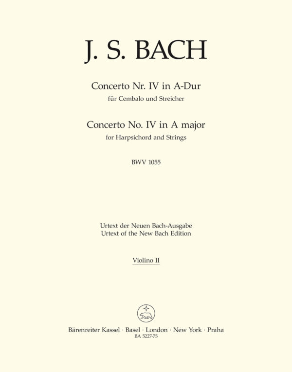 Concerto for Keyboard No.4 in A major BWV 1055