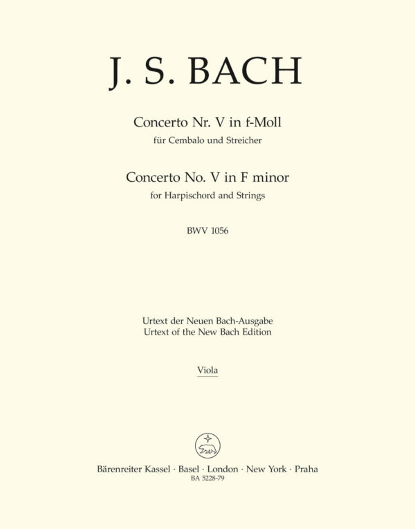 Concerto For Harpsichord No.5 In F Minor