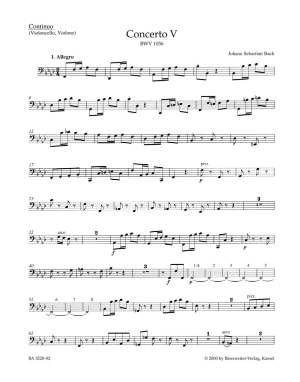 Concerto For Harpsichord No.5 In F Minor