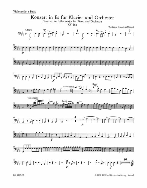 Piano Concerto No.22 In E-Flat K.482