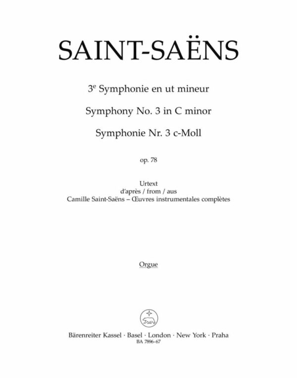 Symphony No.3 In C Minor Op.78 - Organ