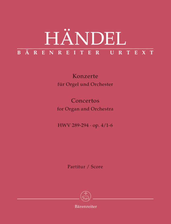 Organ Concertos Nos. 1-6 Op.4 HWV 289-294