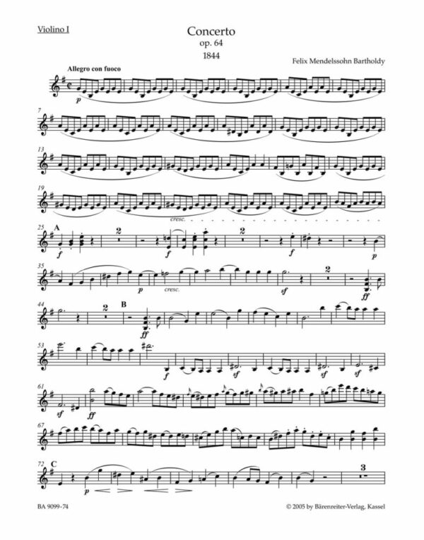 Concerto for Violin and Orchestra in E minor op.64