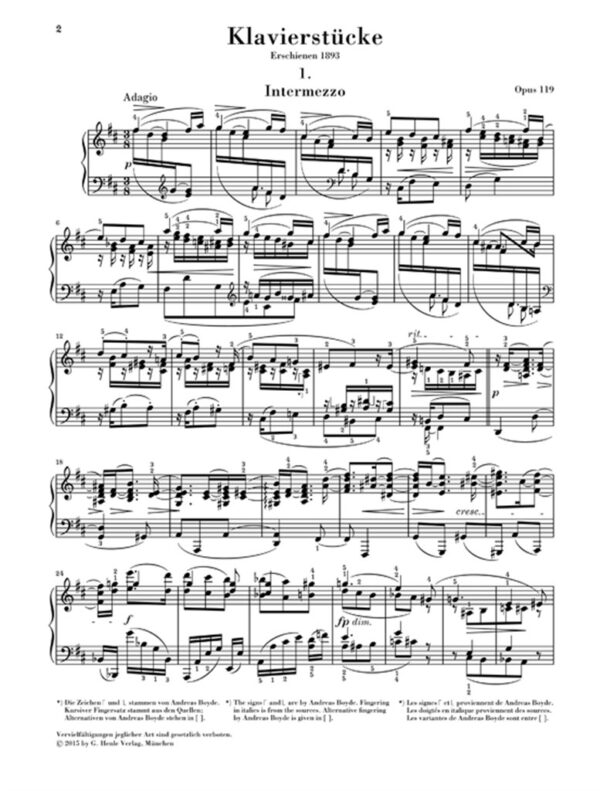 Piano Pieces Op. 119 - Brahms - Image 2