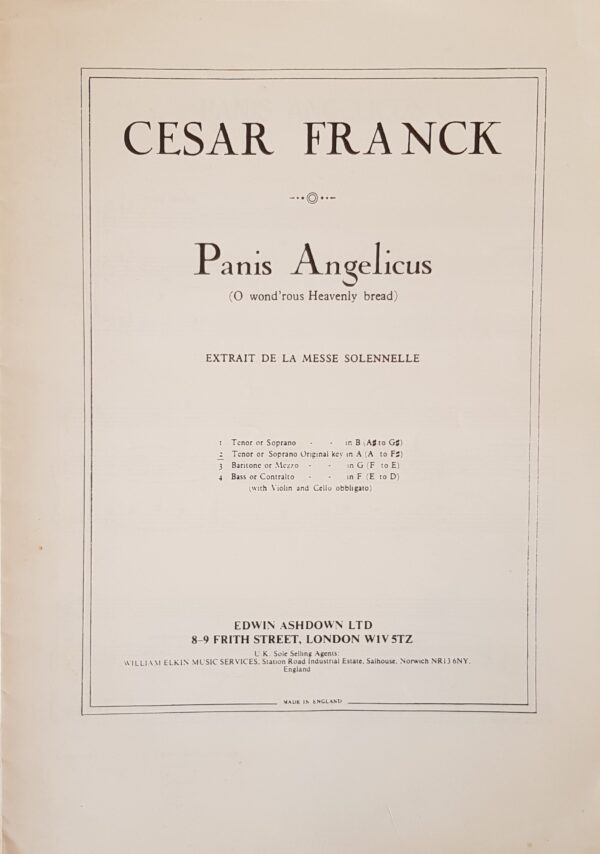 Panis Angelicus Cesar Franck Soprano/Tenor