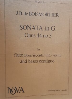 Sonata for Flute in G Major Op 44 No 3 de Boismortier