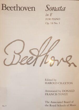 Sonata for Piano in E Major Op 14 No 1 Beethoven ed Craxton