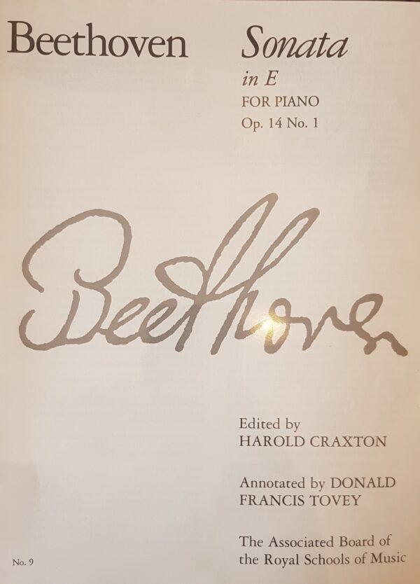 Sonata for Piano in E Major Op 14 No 1 Beethoven ed Craxton