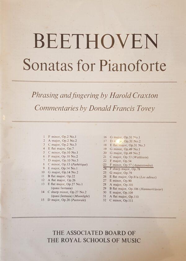 Sonata for Piano in F Minor Op 57 (Appassionata) Beethoven ed Craxton