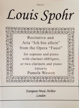 Ich Bin Allein Soprano & Piano With Clarinet Obbligato Louis Spohr