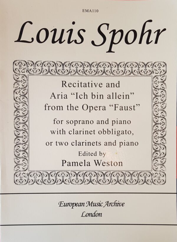 Ich Bin Allein Soprano & Piano With Clarinet Obbligato Louis Spohr