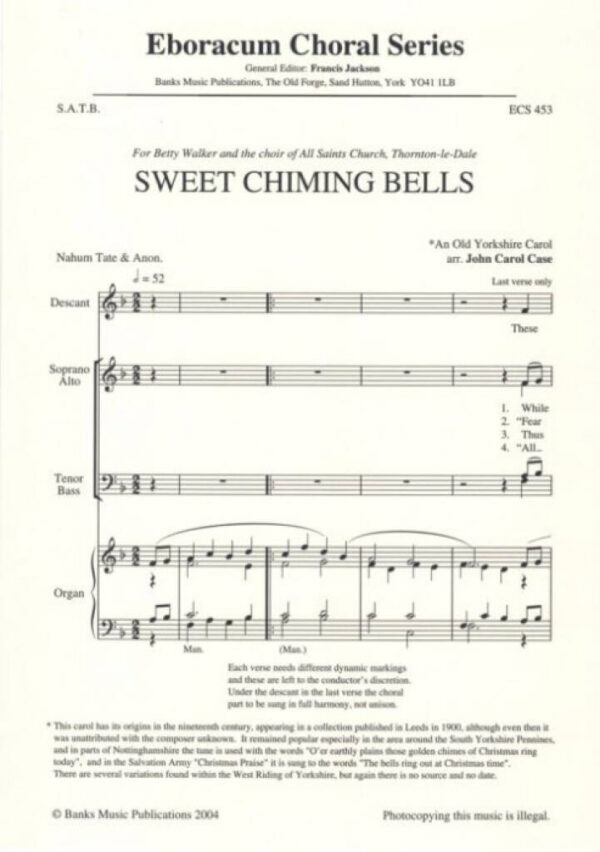 Sweet Chiming Bells - SATB and Organ