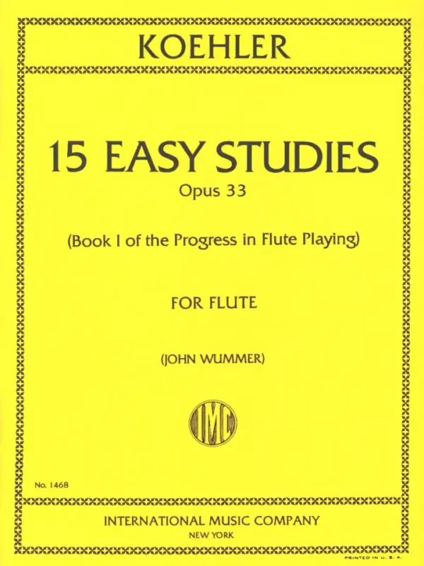 Koehler 15 Easy Studies Opus 33 - Flute